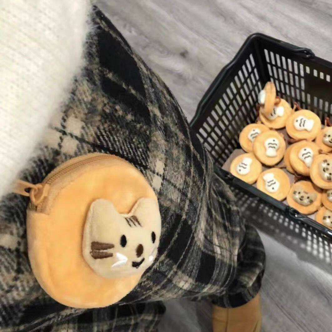 Super-cute Little Cat And Fish Coin Purse Mini Wallet For Students Keychain