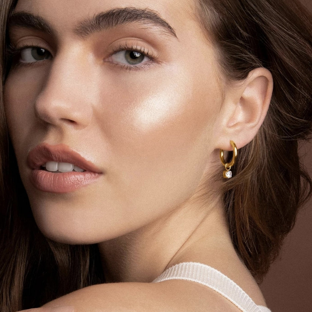 Titanium Steel Micro-pave Zircon Earrings With A Unique Delicate Design