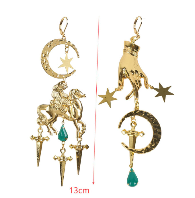 Foreign Trade Gothic Ancient Egyptian Gold Snake Earrings