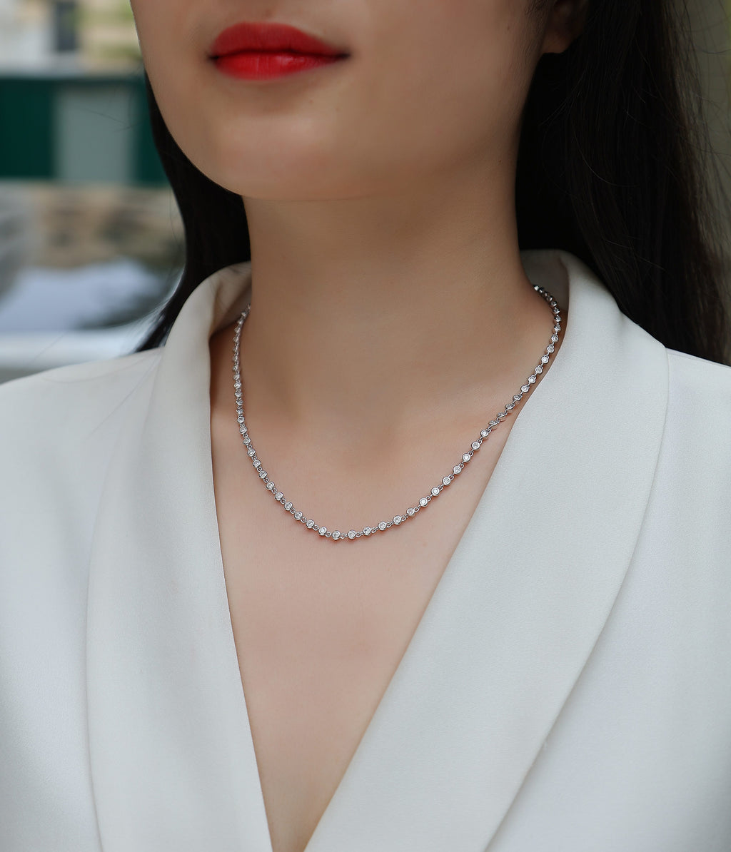 Ring Heart Whisper - A Fashionable And Light Luxury Jewelry Pendant Necklace Set With Top-quality Moissanite, S925 Silver Plated Platinum