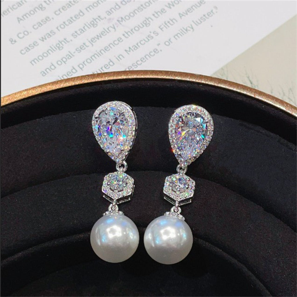 Luxurious Ornaments Inlaid With Zircon Earrings