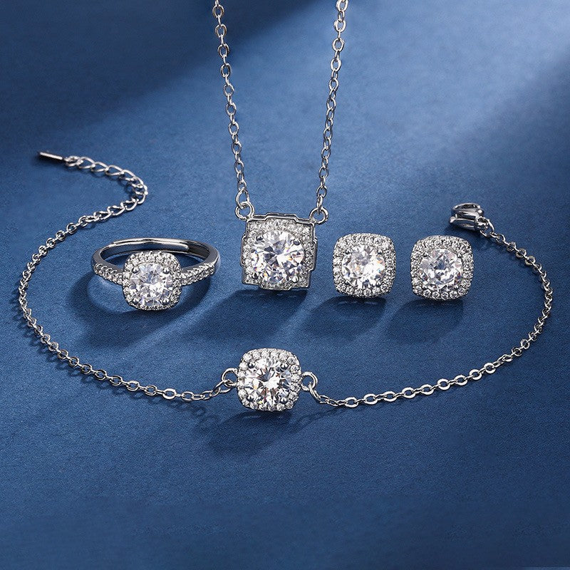 Pendant Necklace Set With Ring For Women