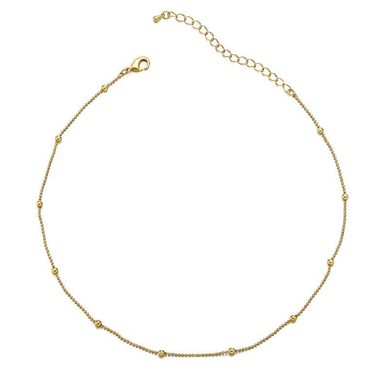 Minimalist And Cold Ins Style Fashionable Design Natural Stone Beaded Necklace