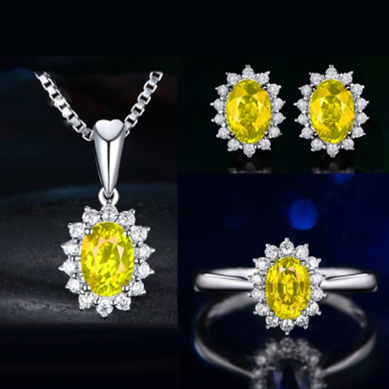 Pendant Necklace Set With Ring For Women