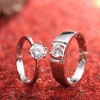 Silver Diamond Ring Simulation Women's Ring Moissanite Couple Couple Rings SATINE Six-claw